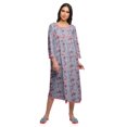 thumbnail image 1 of Moomaya Chemise de Nuit Boutonnée en Coton Imprimé pour Femmes, Robe de Nuit d'Allaitement, 1 of 5