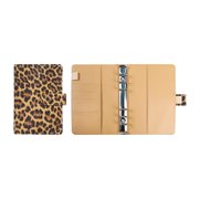 Leopard Pattern Hand Ledger A6 Bookkeeping B Inder 6 Hole C Ash Budget Notebook Flower Journal Hardcover Sketchbook Spiral Bound Spiral Wide Ruled Notebooks for School Wide Ruled for Girls Thick
