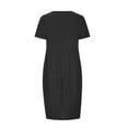 thumbnail image 4 of Penkiiy Robe Midi d'Été pour Femme, Décontractée, Ample, Col Rond, Manches Courtes, T-Shirt, Robe Soleil avec Poches, 2TG, Noir, 4 of 5