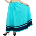 thumbnail image 1 of Bimba Women's Long Maxi Skirt With Contrast Border Boho Skirt With Elastic Waist, 1 of 9