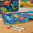 thumbnail image 2 of Pen+Gear Dinosaur Design Barrel Pencil Pouch, Blue Polyester, Elementary School, 2 of 4