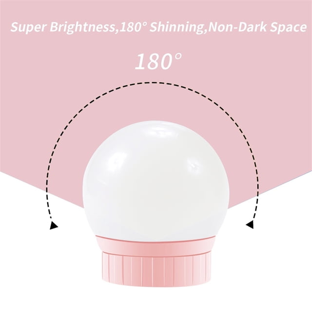 LED Makeup Mirror Light Lamp Pink Mirror Light Dimming Bathroom Changing Mirror Barber Shop Vanity Mirror Bulb Stepless Dimming ,Widely Use