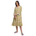 thumbnail image 4 of Moomaya Robe de Nuit en Coton à Manches Longues à Encolure Carrée Imprimée pour Femmes, 4 of 6
