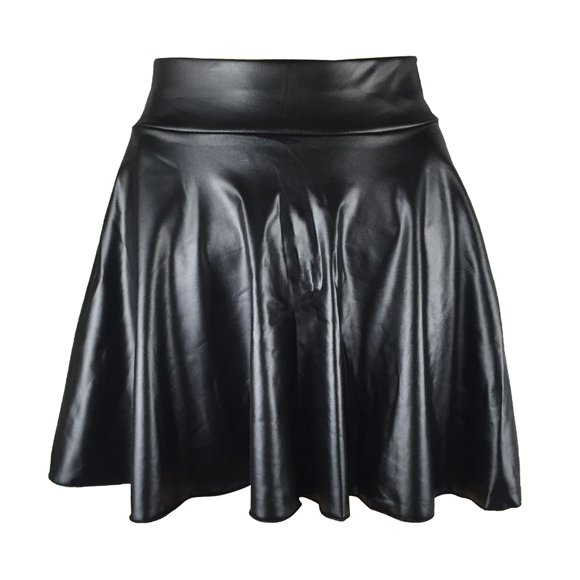 Outfmvch black dresses for women Ladys Leather Skirt High Waist Creased Skirt Solid Casual Base Skirt womens dresses fall dresses
