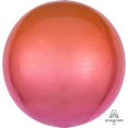 thumbnail image 1 of Mayflower Distributing 619984 16 in. Ombre Orbz Balloon - Red & Orange, 1 of 3