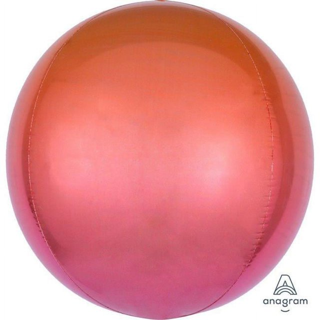 Mayflower Distributing 619984 16 in. Ombre Orbz Balloon - Red & Orange