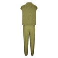 thumbnail image 4 of Timegard Ensembles Lounge pour Femmes, Haut Court à Manches Cap, Pantalon à Bas Resserré avec Poches, Couleur Unie, Tenues Amples, 4 of 4