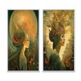 thumbnail image 2 of Designart "Retro Reverie Goddess in Dreamy Colors" Fashion Woman Framed Wall Art Set Of 2 - Glam Blue Gallery Wall Frame Set For Home Decor, 2 of 6