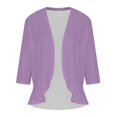 thumbnail image 2 of Hauts à Manches 3/4 pour Femmes Mode Décontractée Confortable Cardigan Couleur Unie Blouse Cardigan à Manches 3/4 pour Femmes Blouses et Hauts Mode Hauts pour Femmes Manches 3/4, 2 of 6
