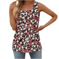 thumbnail image 1 of Birdeem T-Shirt Mode Femme Imprimé Col Carré Confortable Ample Sans Manches Blouse Décontractée, 1 of 1