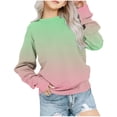 thumbnail image 1 of Yuyuzo Chandails en Molleton pour Filles Col Rond Manches Longues Décontracté Confortable Bloc de Couleur Pull d'Automne, 1 of 4