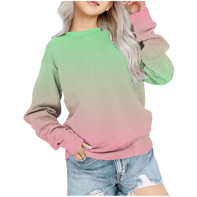 Yuyuzo Chandails en Molleton pour Filles Col Rond Manches Longues Décontracté Confortable Bloc de Couleur Pull d'Automne