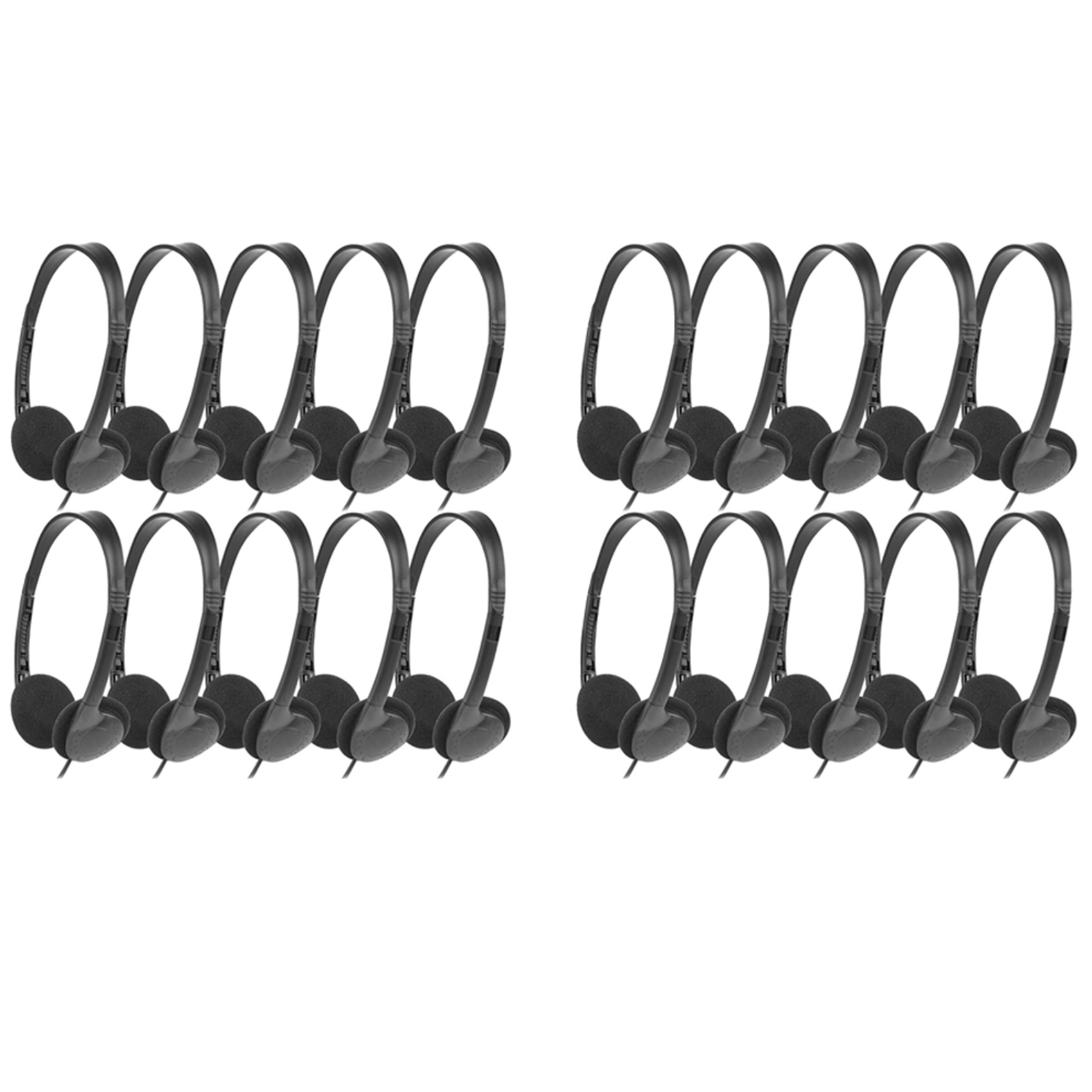 Classroom Headphones 20 Pack for Kids School, Earphones 3.5MM Audio Headset for Students Children Toddler Teens,20 x 3.5MM Audio Headset,Black