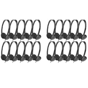 Casques de classe 20 Pack pour l'école des enfants, écouteurs 3.5MM Casque audio pour les étudiants Enfants Jeune enfant20 x 3.5MM Casque audio, Noir