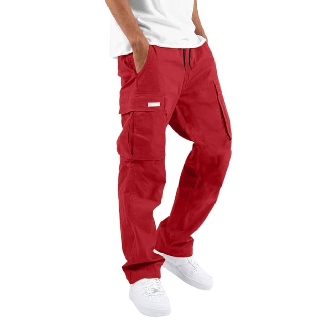 Men's Four Seasons Street 8 Year Leisure Sports Multi Pocket Nw780Bl Foot Mouth Cap Rope Men Cargo Pants Short Waist Lace Up Patchwork Cargo Work Pants Ribbon Standard Woven Cargo Trousers
