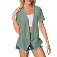 thumbnail image 1 of FAIWAD Women's Short Sleeve Cardigan Casual Summer Lightweight Open Front Solid Color Cardigans, 1 of 6