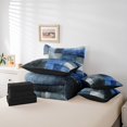 thumbnail image 4 of YST 7Pcs Navy Blue Tie Dye Comforter Set, Gradient Aesthetic Bedding in a Bag, Full Size, 4 of 4