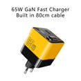 thumbnail image 2 of 65W Charging Head USB-C Fast Charger with Built-in 80CM Type C Cable ,Easy to Use, 2 of 5