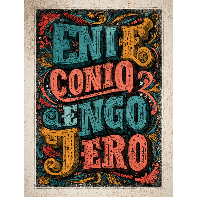 Enif Coniog Typography Canvas Wall Art 15.75x11.81 Inches