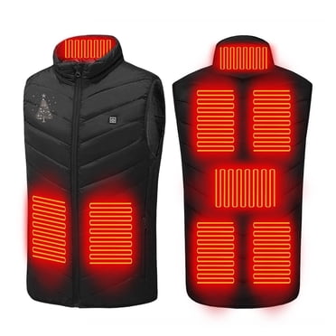 Mceream Heated Vest for Women 8 Heating Zones Sleeveless Lightweight Heated Vest Unisex Warm Jackets for Winter Outdoor Hunting Skiing Camping Chamarra Con CalefaccióN Para Hombre Black XXL