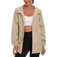 thumbnail image 2 of Sentmoon Coat Oversized Hooded Neck Long Sleeve Jacket for Women Zipper Solid Color Windproof Waterproof Women Clothes Fall and Winter Trendy for Backpacking and Camping, 2 of 8