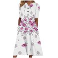thumbnail image 2 of Robe d'Été pour Femmes 2024 Mode Grande Taille Décontractée à Manches Courtes Col en V Robe Imprimée Robe Ample Rabais de 50 % Liquidation!, 2 of 5