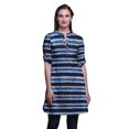 thumbnail image 1 of Bimba Kurtis Courtes pour Femmes Imprimées à Col Mandarin Robe à Manches Retroussables, 1 of 6
