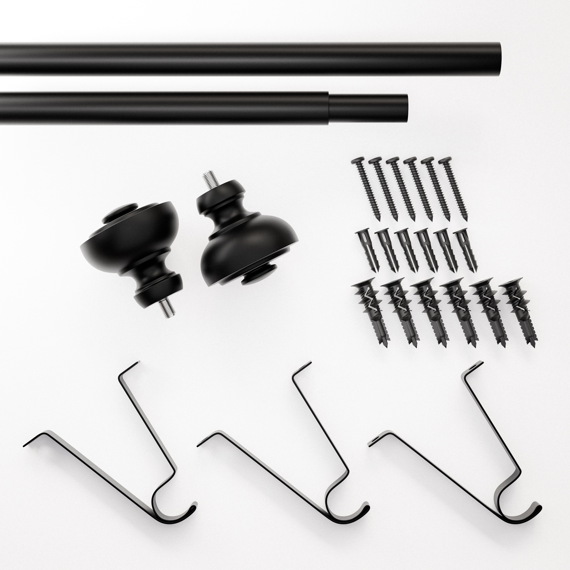 Tringle à rideaux réglable Mainstays noire Cameron urn de 1,9 cm, (76 cm à 213 cm)