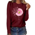 thumbnail image 1 of Qertyioot Blouse Longue Décontractée pour Femmes contre le Cancer du Sein, 1 of 4