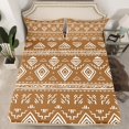 thumbnail image 2 of Erosebridal Bohemian Aztec Sheet Set King, Tribal Geometric Pattern Bedding Sets King Size, Brown 4pcs, 2 of 7
