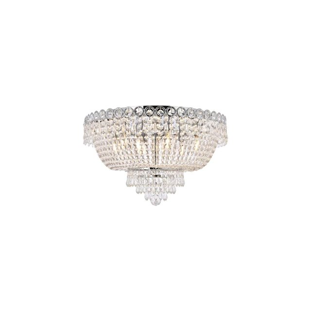 Elegant Lighting Century 20" 9 Light Royal Crystal Flush Mount