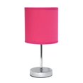 thumbnail image 1 of Lampe de Table Mini Basique Chromée avec Abat-Jour en Tissu, Rose Vif, 1 of 1