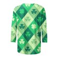 thumbnail image 5 of FAIWAD T-Shirt à Manches 3/4 pour Femmes de la Saint-Patrick, Col Rond, Décontracté, Grande Taille, Tunique à Enfiler, 5 of 5