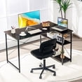 thumbnail image 2 of Costway Bureau d'Ordinateur en L Réversible de 48 Pouces pour Bureau à Domicile avec Tablette Réglable Brun, 2 of 9