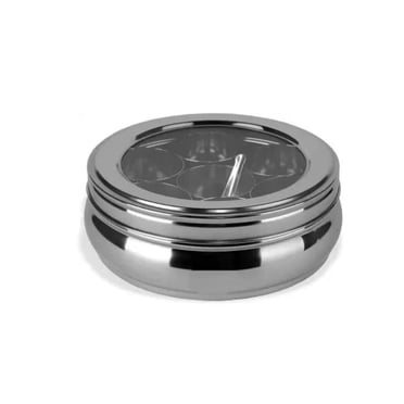 Mumma's LIFE Boîte Masala en Acier Inoxydable pour le Ventre, Organiseur d'Épices avec 7 Bols et 1 Petite Cuillère, Masala Dani pour la Cuisine (12 Pouces)
