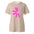 thumbnail image 4 of TSADFHJI Hauts et Robes d'Été pour Femmes T-Shirt à Manches Courtes Imprimé Col Rond Haut Blouse L Kaki, 4 of 5