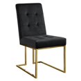 thumbnail image 1 of Chaise de Salle à Manger Moderne en Tissu de Velours Noir/or (Lot de 2), 1 of 3