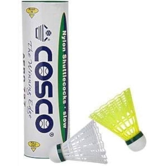 Cosco 727 Nylon Badminton Shuttlecock | White , Pack Of 6 , Ideal For Intermediate