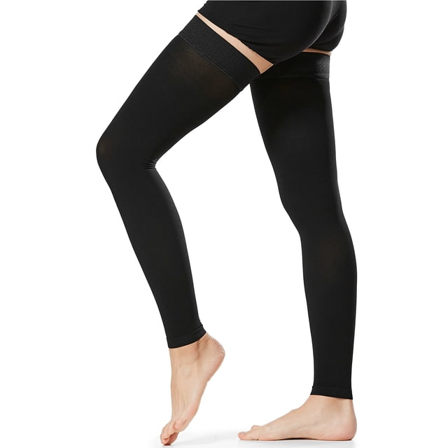 1 Paire Bas de Compression Cuisse Hommes Femmes 20-30 mmHg Bas de Compression Manchons de Compression pour Varices Enflure