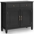 thumbnail image 1 of Connaught Armoire de Rangement d'Entrée Traditionnelle en Bois Massif de 40 Pouces de Large, Noire, 1 of 7