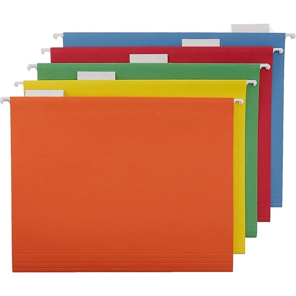 Cxui Hanging Organizer File Folders for Efficient Filing, Assorted Colors, Letter Size, Solid Color Hanging Folder (Randomly Distributed) Yellow