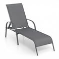 thumbnail image 1 of Costway Chaise Longue de Patio avec Accoudoirs Inclinables Réglables, Gris Turquoise, 1 of 9