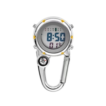 Digital Carabiner Clip Watches Hook Clock Luminous Multi-function Hospital Gift Fob Nurse Watch Compasses Week Clocks Hospital Yellow