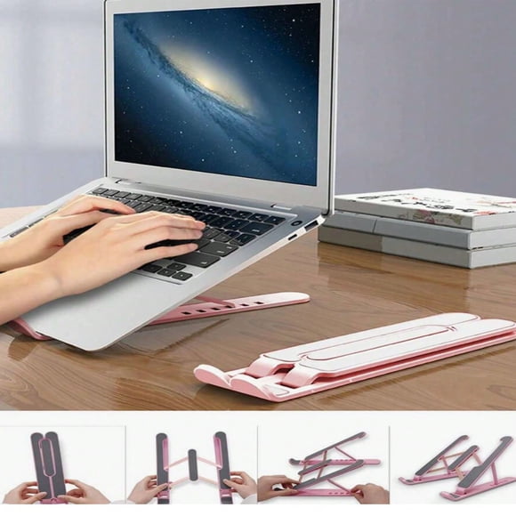 LNGOOR 1pc Laptop Stand Universal Portable Adjustable Desktop Holder With Multiple Angles For Tablet Folding Heightening Support Bracket