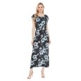 thumbnail image 1 of Robe Longue Simple Hawaïenne pour Femme à Manches Cap Luau 2TG Midnight Bloom, 1 of 5