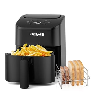 DEIME Air Fryer, Small Digital 3 Qt Airfryer Space Saving Compact, Bake, Reheat, Roasts for Quick Easy Meals, Mini Compact & Quiet, Nonstick & Dishwasher Safe Basket (Bl