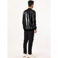 thumbnail image 4 of INSPIRE CHIC Blouson Bomber à Paillettes à Fermeture Éclair à Manches Longues pour Homme Noir P, 4 of 6