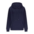 thumbnail image 4 of Plus Size Hoodies for Womens Drawstring Adjustable Pullover Blouses with Kangaroo Pocket Relaxed Fit Sweaters Comfort Casual Hooded Sweater Fall Winter Fleece Tops, 4 of 6