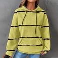 thumbnail image 1 of EGNMCR Sweat à Capuche à Manches Longues pour Femmes, Imprimé Rayé, avec Poches, Automne, 1 of 6