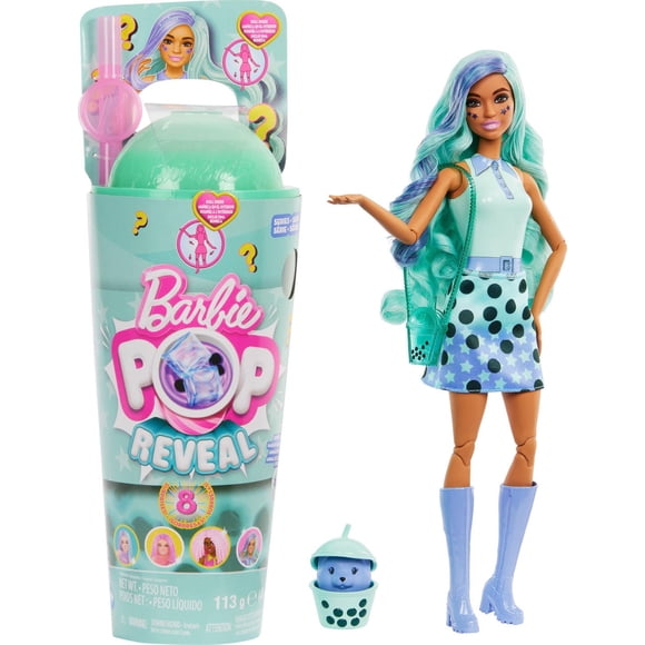 Barbie Pop Reveal Boba Tea Series Fashion Doll & Accessories Set with 8 Surprises (Styles May Vary)